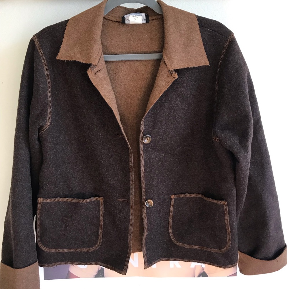 Brown wool blazer style coat